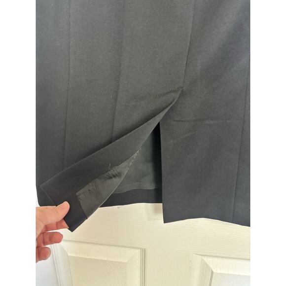 Y2K J Crew 100% Wool Black Pencil Skirt Size 10 Preppy Classic Office Siren - Picture 3 of 6